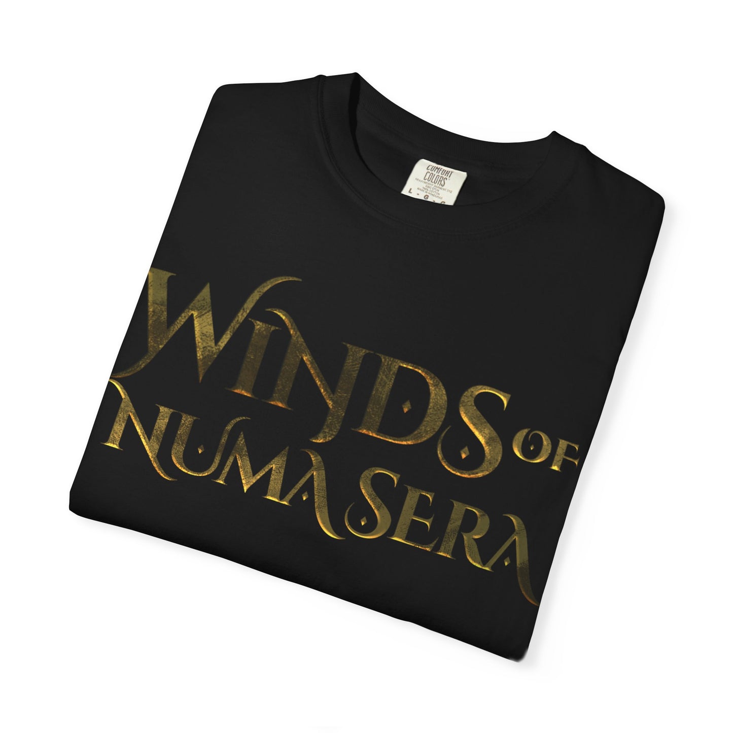 Winds of Numa Sera T-Shirt — Distressed Gold Logo Tee
