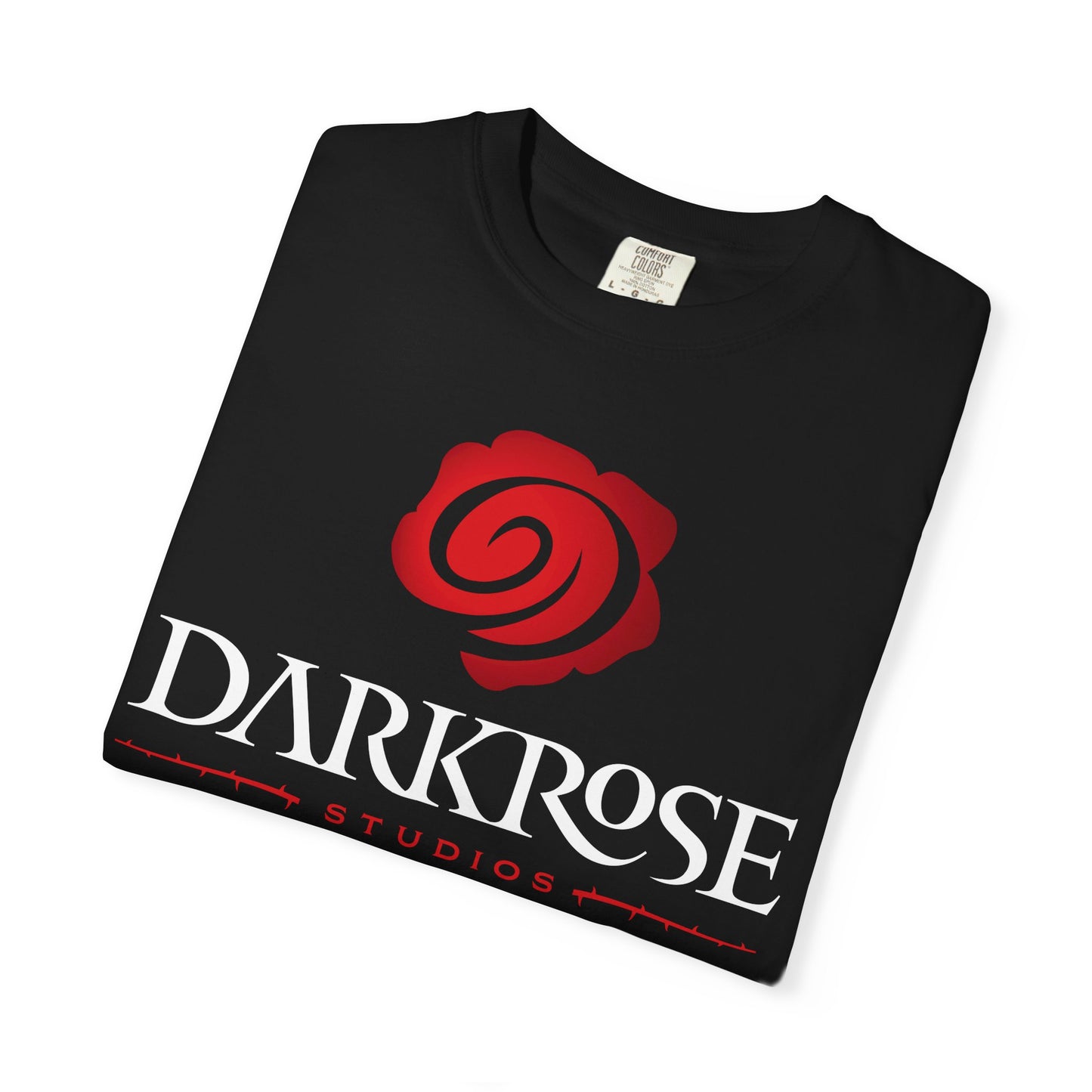 Darkrose Studios T-Shirt — Red Rose Logo Graphic Tee