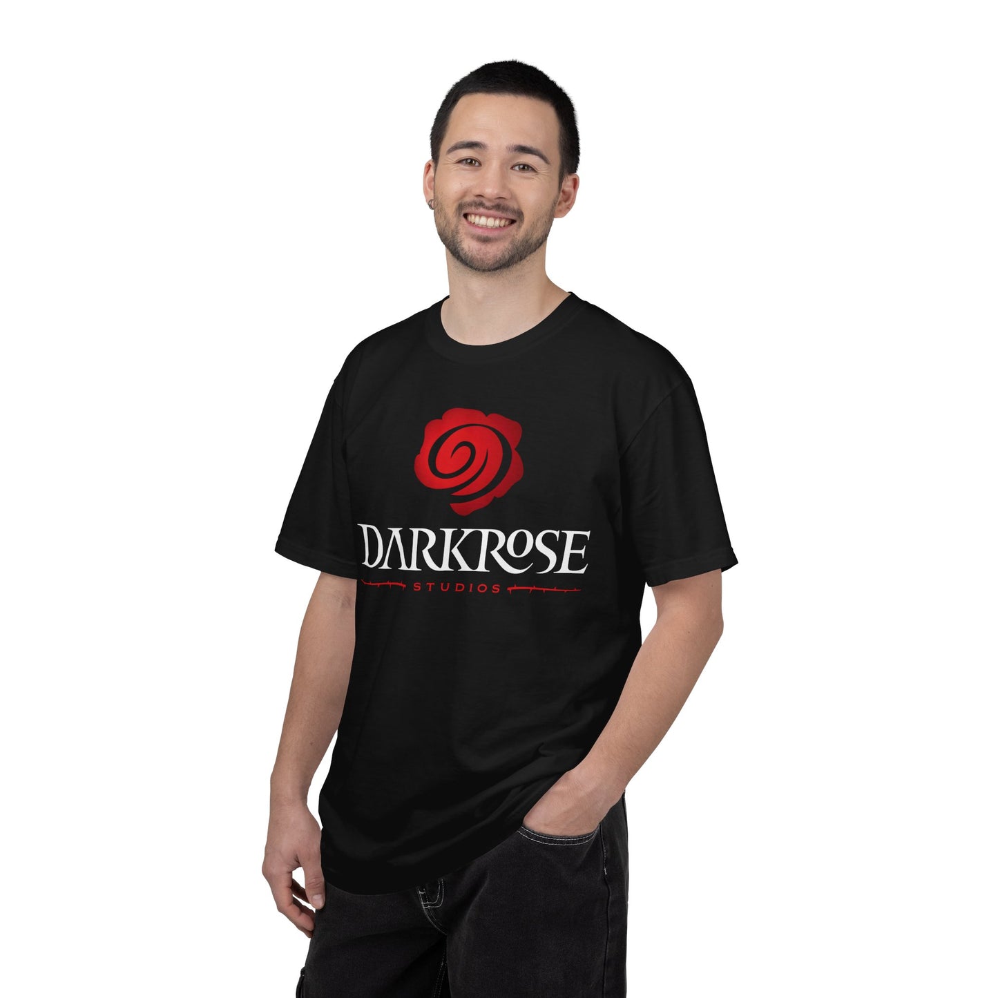 Darkrose Studios T-Shirt — Red Rose Logo Graphic Tee