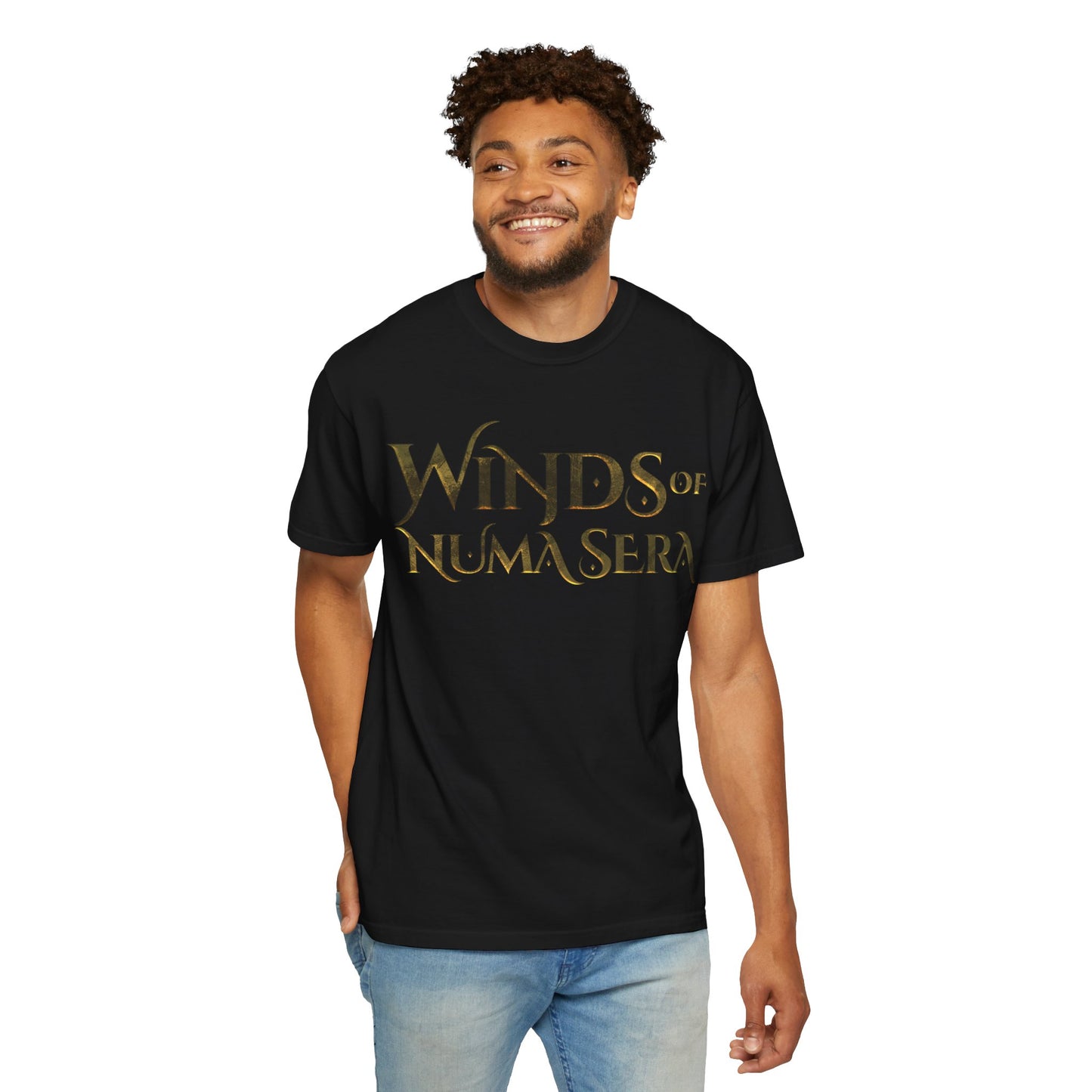 Winds of Numa Sera T-Shirt — Distressed Gold Logo Tee